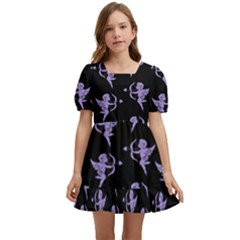 Cupid Pattern Kids  Short Sleeve Dolly Dress by Valentinaart