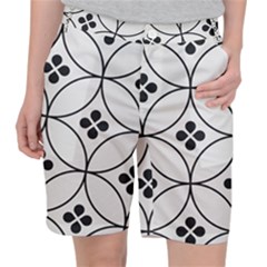 Black And White Pattern Pocket Shorts by Valentinaart
