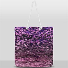 Purple  Waves Abstract Series No2 Full Print Rope Handle Tote (large) by DimitriosArt