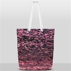 Pink  Waves Flow Series 11 Full Print Rope Handle Tote (small) by DimitriosArt