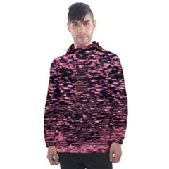 Pink  Waves Flow Series 11 Men s Front Pocket Pullover Windbreaker by DimitriosArt