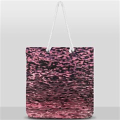 Pink  Waves Flow Series 11 Full Print Rope Handle Tote (large) by DimitriosArt