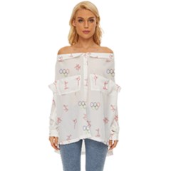 Types Of Sports Off Shoulder Chiffon Pocket Shirt by UniqueThings