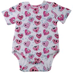 Funny Hearts Baby Short Sleeve Onesie Bodysuit by SychEva