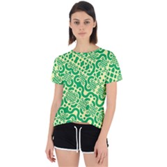 Liquid Art Pouring Abstract Seamless Pattern Lover Green Maze Open Back Sport Tee by artico