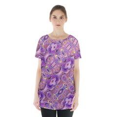 Liquid Art Pouring Abstract Seamless Pattern Tiger Eyes Skirt Hem Sports Top by artico