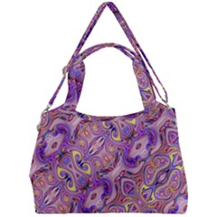 Liquid Art Pouring Abstract Seamless Pattern Tiger Eyes Double Compartment Shoulder Bag by artico