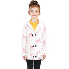Pink Ribbons Pattern Kids  Double Breasted Button Coat by Littlebird