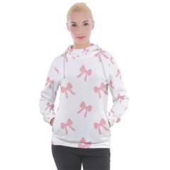 Pink Bow Pattern Women s Hooded Pullover by Littlebird
