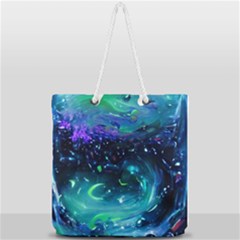 Blue Galaxy Full Print Rope Handle Tote (large) by Dazzleway