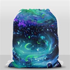 Blue Galaxy Drawstring Bag (small) by Dazzleway