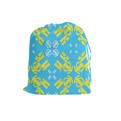 Abstract Pattern Geometric Backgrounds   Drawstring Pouch (large) by Eskimos