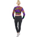 Puzzle Landscape In Beautiful Jigsaw Colors Long Sleeve Cropped Velvet Jacket View2