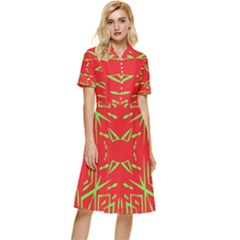 Abstract Pattern Geometric Backgrounds   Button Top Knee Length Dress by Eskimos
