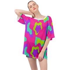 Abstract Pattern Geometric Backgrounds   Oversized Chiffon Top by Eskimos