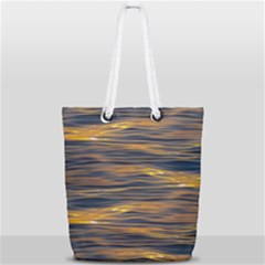 Sunset Waves Pattern Print Full Print Rope Handle Tote (small) by dflcprintsclothing