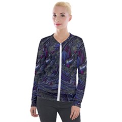 Braille Flow Velvet Zip Up Jacket by MRNStudios