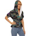 Abstract Art - Adjustable Angle Jagged 2 Lightweight Drawstring Hooded Top View3