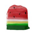 Painted watermelon pattern, fruit themed apparel Drawstring Pouch (XL) View2