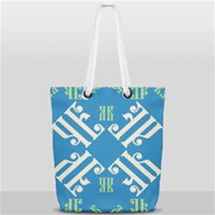 Abstract Pattern Geometric Backgrounds   Full Print Rope Handle Tote (small) by Eskimos