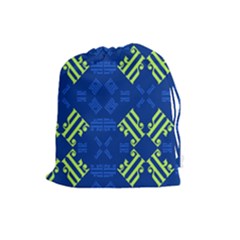 Abstract Pattern Geometric Backgrounds   Drawstring Pouch (large) by Eskimos