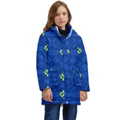 Abstract Pattern Geometric Backgrounds   Kid s Hooded Longline Puffer Jacket by Eskimos
