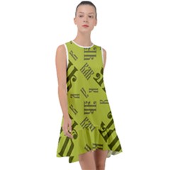 Abstract Pattern Geometric Backgrounds   Frill Swing Dress by Eskimos