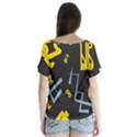 Abstract pattern geometric backgrounds   V-Neck Flutter Sleeve Top View2