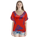 Abstract pattern geometric backgrounds   V-Neck Flutter Sleeve Top View1