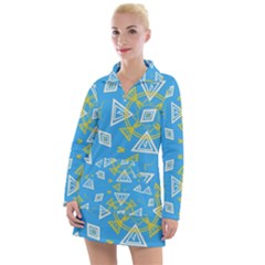 Abstract Pattern Geometric Backgrounds   Women s Long Sleeve Casual Dress by Eskimos