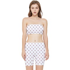 Weird Fantasy Bird Drawing Motif Pattern Stretch Shorts And Tube Top Set by dflcprintsclothing