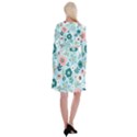 Flower Long Sleeve Velvet Front Wrap Dress View2