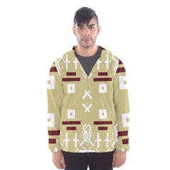Abstract Pattern Geometric Backgrounds   Men s Hooded Windbreaker by Eskimos