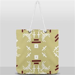 Abstract Pattern Geometric Backgrounds   Full Print Rope Handle Tote (large) by Eskimos