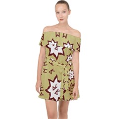 Abstract Pattern Geometric Backgrounds   Off Shoulder Chiffon Dress by Eskimos