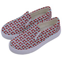 Kawaii Jam Pattern Aqua Kids  Canvas Slip Ons by violetheavensky