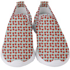 Kawaii Jam Pattern Aqua Kids  Slip On Sneakers by violetheavensky