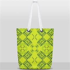 Abstract Pattern Geometric Backgrounds   Full Print Rope Handle Tote (small) by Eskimos