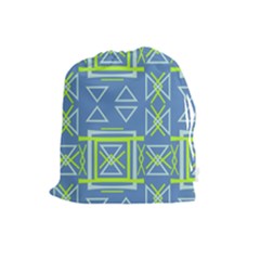 Abstract Pattern Geometric Backgrounds   Drawstring Pouch (large) by Eskimos