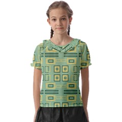 Abstract Pattern Geometric Backgrounds   Kids  Frill Chiffon Blouse by Eskimos