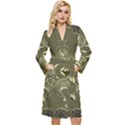 Folk flowers print Floral pattern Ethnic art Long Sleeve Velour Robe View1