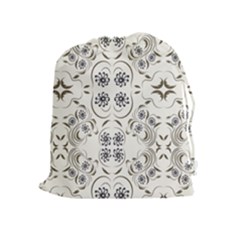 Folk Flowers Print Floral Pattern Ethnic Art Drawstring Pouch (xl) by Eskimos