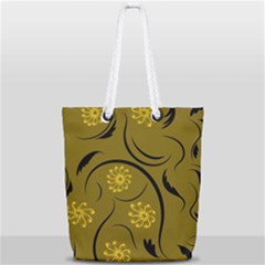 Folk Flowers Print Floral Pattern Ethnic Art Full Print Rope Handle Tote (small) by Eskimos