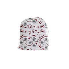 Folk Flowers Print Floral Pattern Ethnic Art Drawstring Pouch (small) by Eskimos