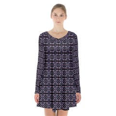 Freesia Long Sleeve Velvet V-neck Dress by Sparkle