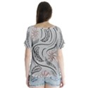 Folk flowers print Floral pattern Ethnic art V-Neck Flutter Sleeve Top View2