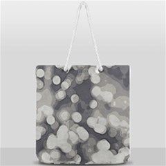Gray Circles Of Light Full Print Rope Handle Tote (large) by DimitriosArt