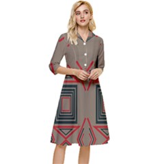 Abstract Pattern Geometric Backgrounds   Classy Knee Length Dress by Eskimos