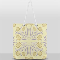 Folk Flowers Print Floral Pattern Ethnic Art Full Print Rope Handle Tote (large) by Eskimos