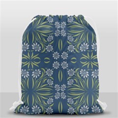 Folk Flowers Print Floral Pattern Ethnic Art Drawstring Bag (small) by Eskimos